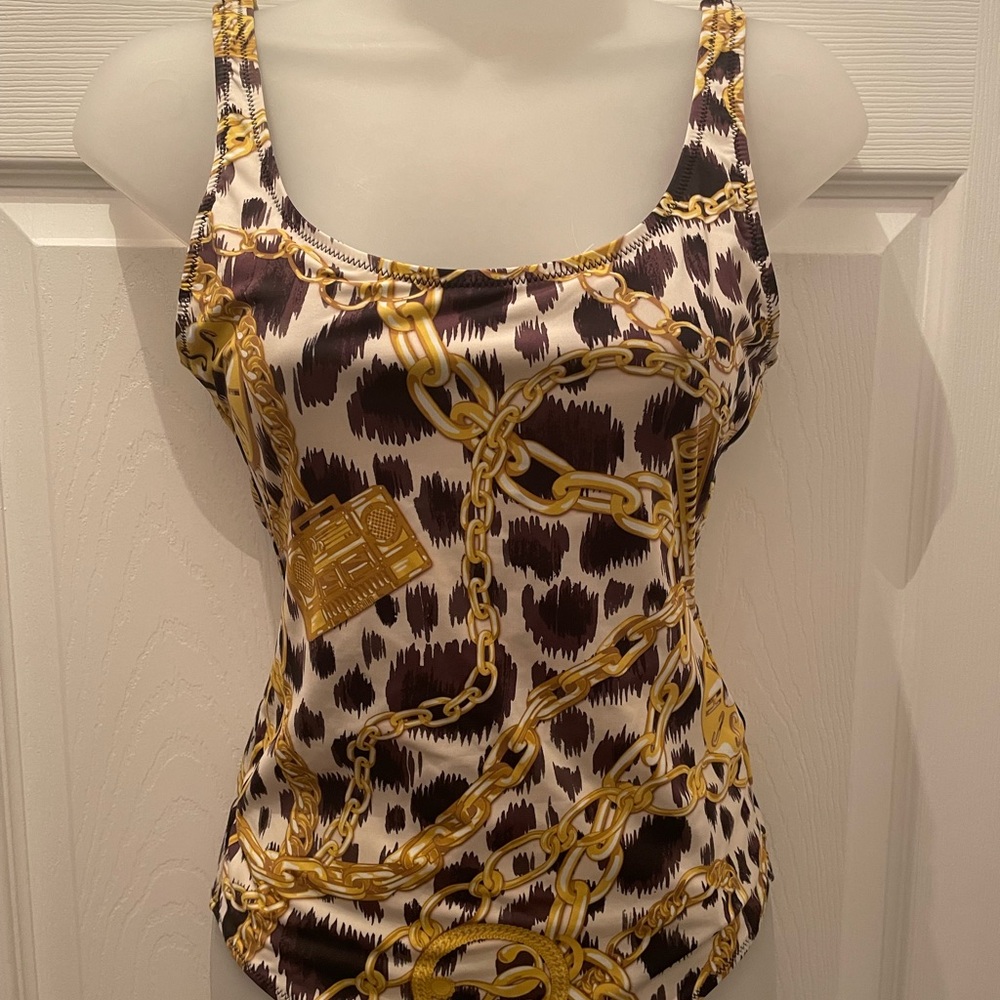 Moschino Black & Gold Chain swimsuit
